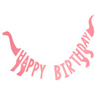 Pink Happy Birthday Dinosaur Shaped Bunting- 5 Inner Pack
