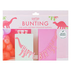 Pink Happy Birthday Dinosaur Shaped Bunting