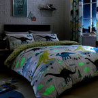 Dinosaur Multicolour Glow-in-the-Dark Kids Duvet Set