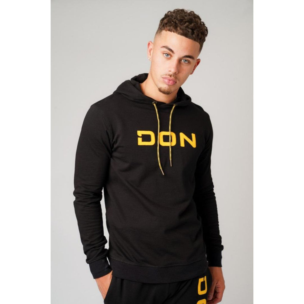 Don Jeans Don Applique Hoodie Black & Yellow - Beales department store