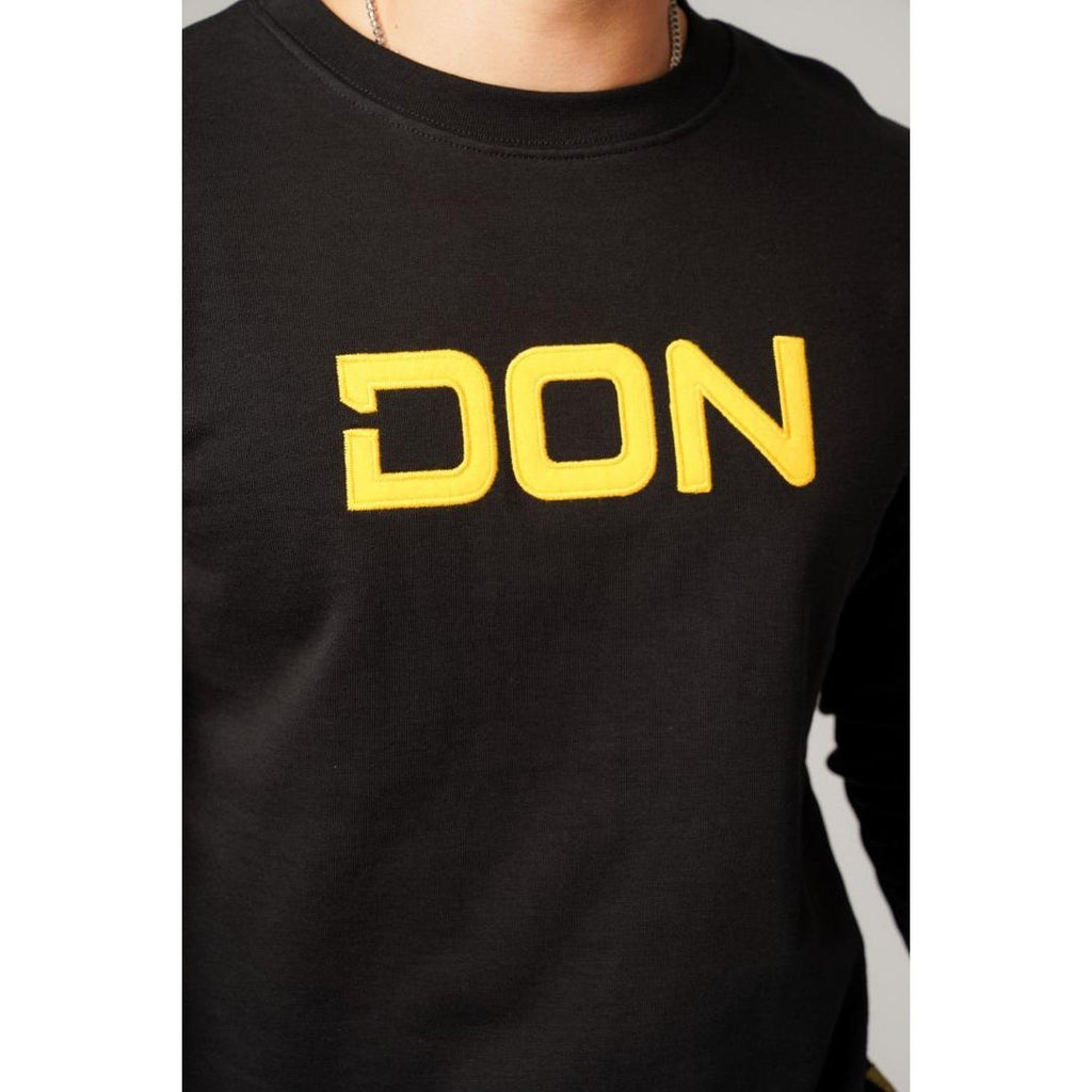 Don Jeans Don Applique Sweatshirt Black & Yellow - Beales department store