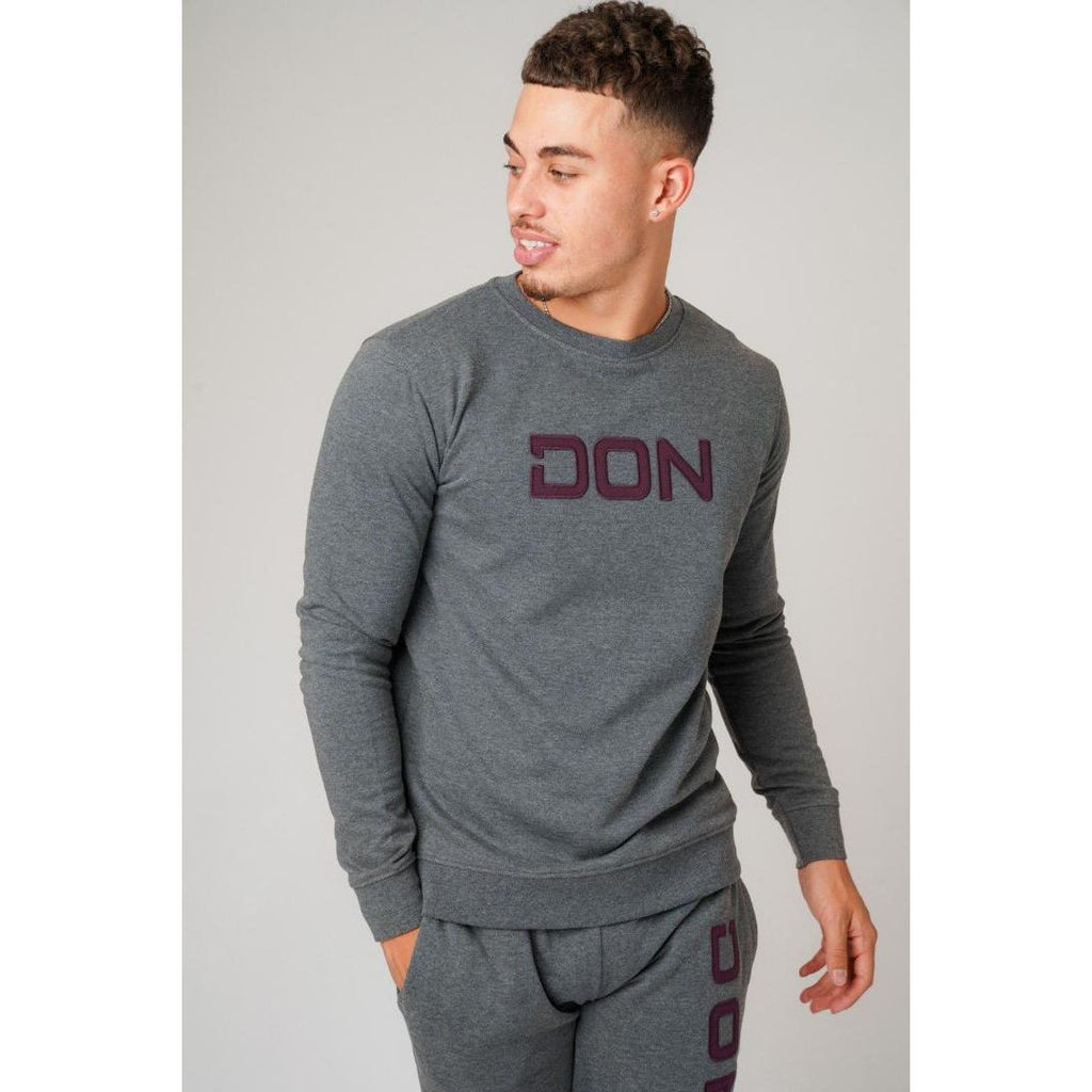 Don Jeans Don Applique Sweatshirt Grey & Purple - Beales department store