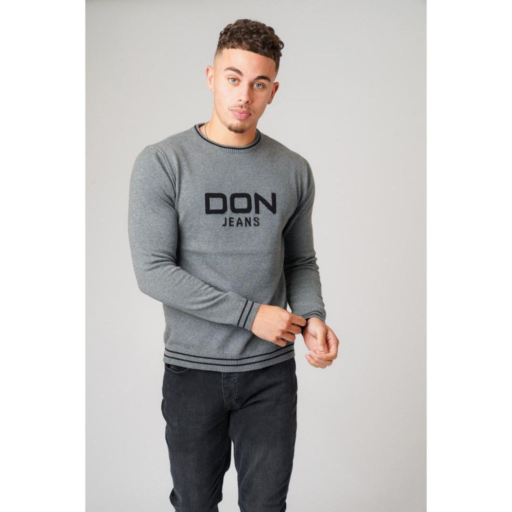 Don Jeans Don Jeans Knitwear Grey Marl, Black Grey & Black - Beales department store