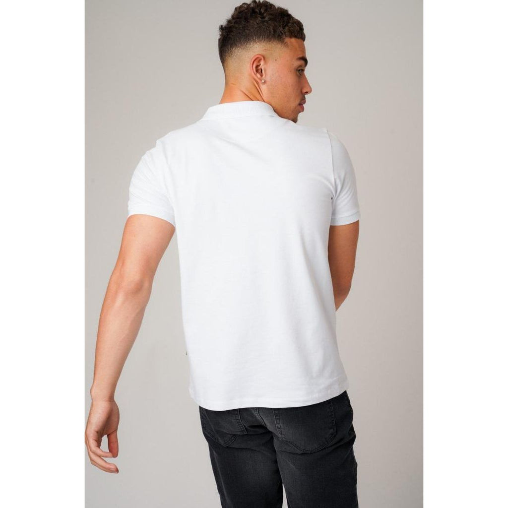 Don Jeans Don Zip Polo T-Shirt White - Beales department store