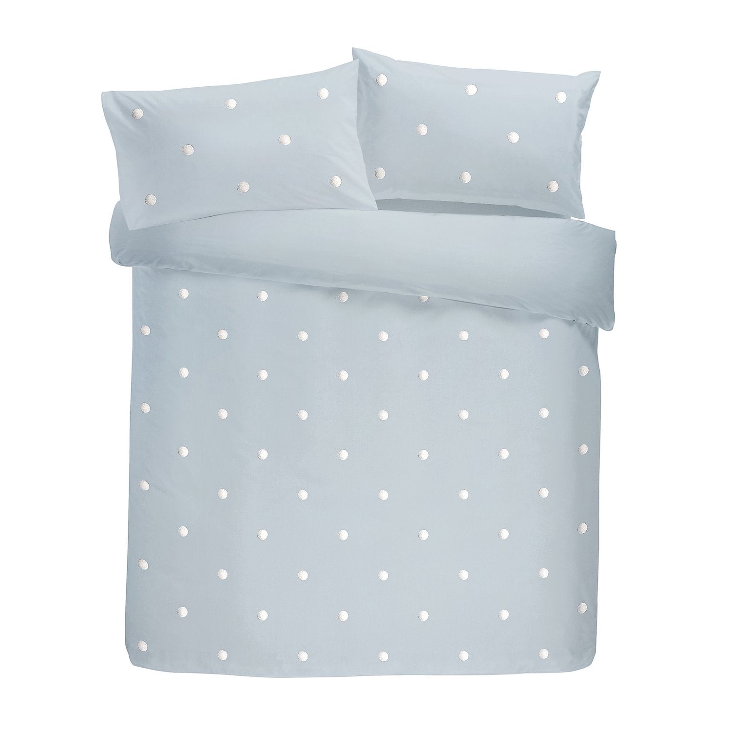 Dot Garden Duck Egg 100% Cotton Duvet Set