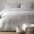 Dot Garden Silver 100% Cotton Duvet Set