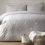 Dot Garden Silver 100% Cotton Duvet Set