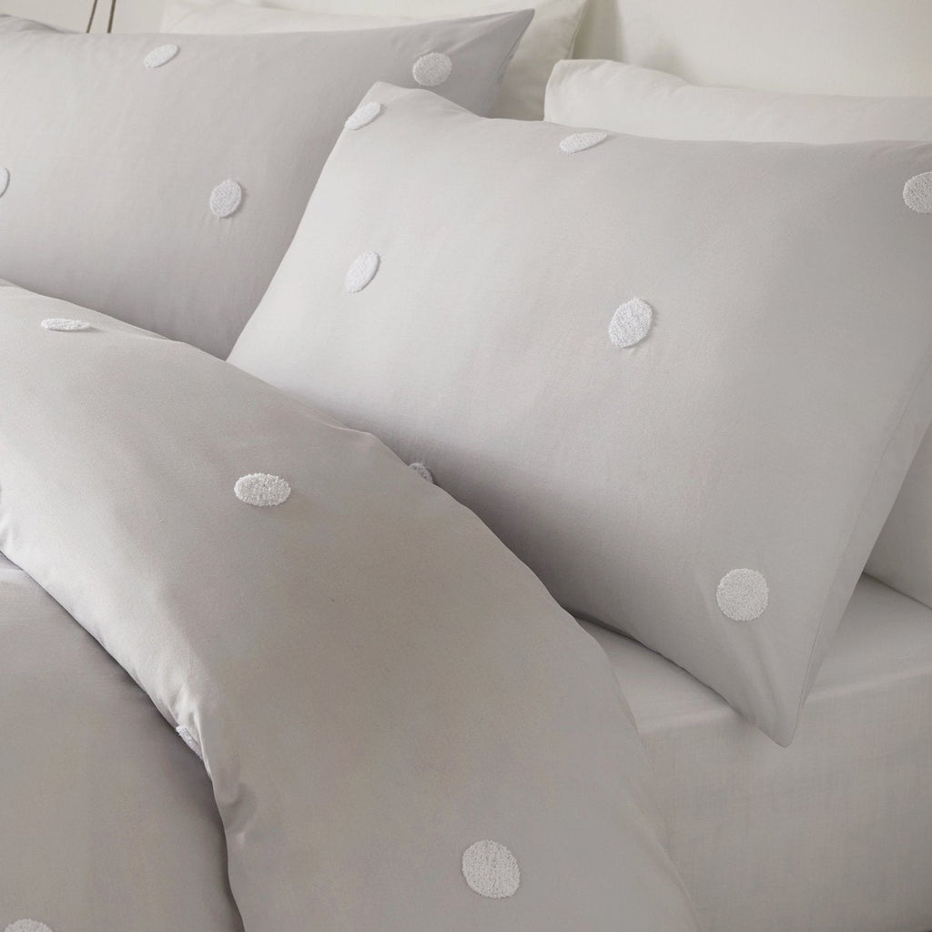 Dot Garden Silver 100% Cotton Duvet Set
