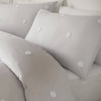 Dot Garden Silver 100% Cotton Duvet Set