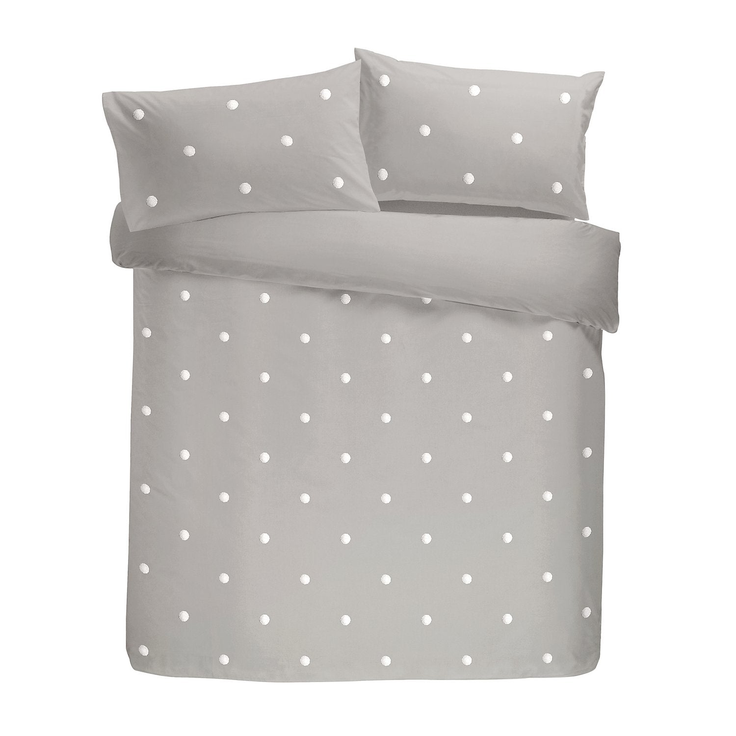 Dot Garden Silver 100% Cotton Duvet Set