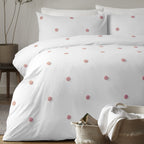 Dot Garden White & Pink 100% Cotton Duvet Set
