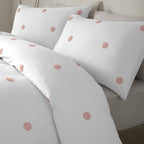 Dot Garden White & Pink 100% Cotton Duvet Set