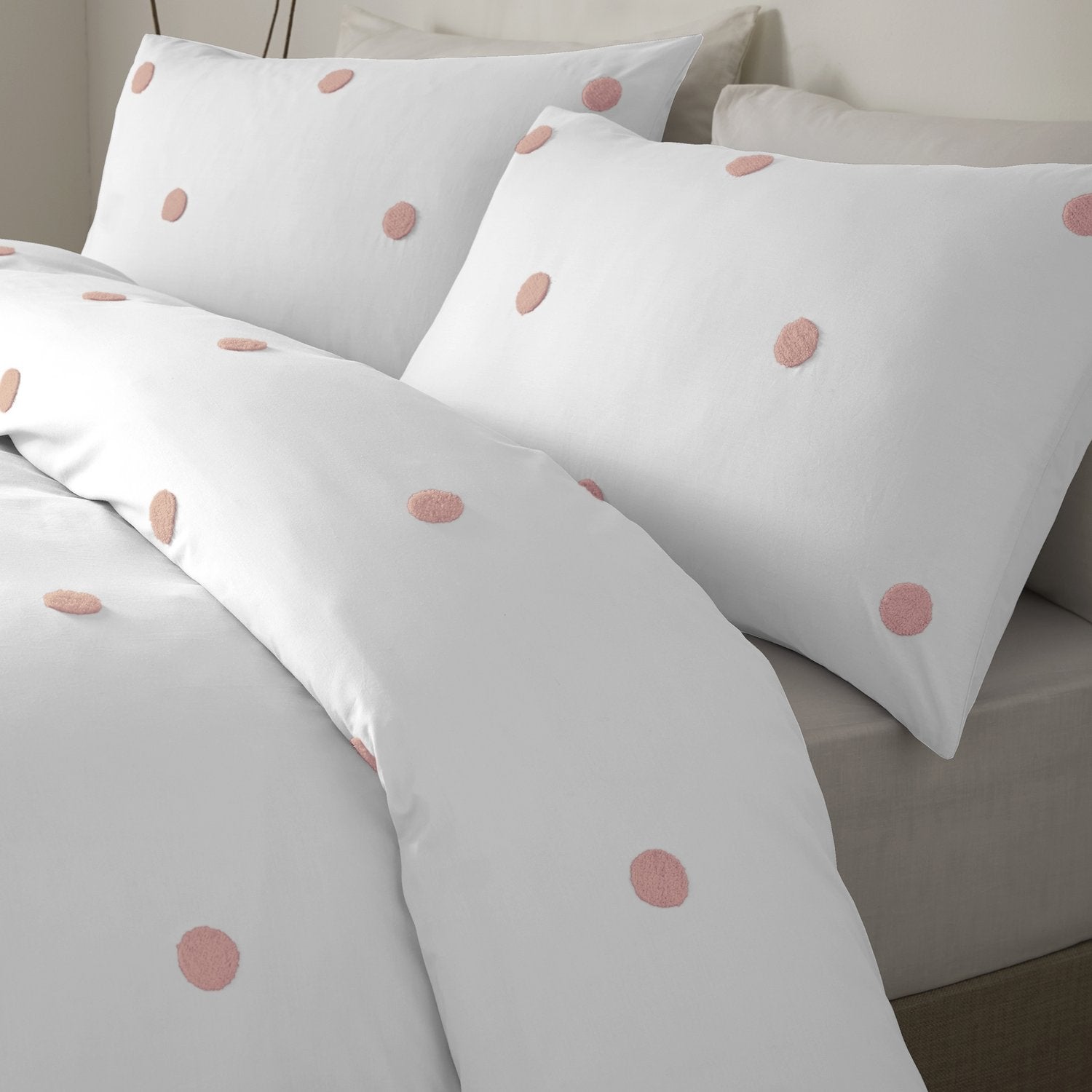 Dot Garden White & Pink 100% Cotton Duvet Set