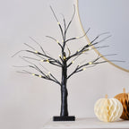 Black Light Up Halloween Tree & Felt Bear Halloween Tree Decorations