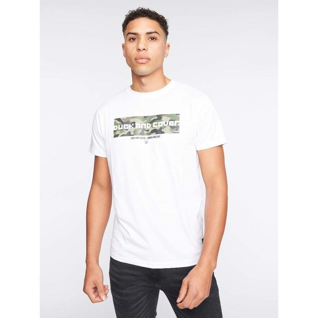 Duck & Cover CAMOVILLE TEE - WHITE - Beales department store