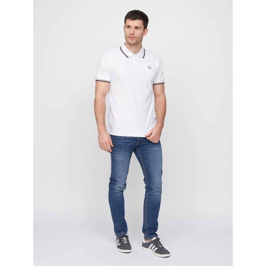 Duck & Cover Hendamore Polo Shirt - White/Red - Beales department store