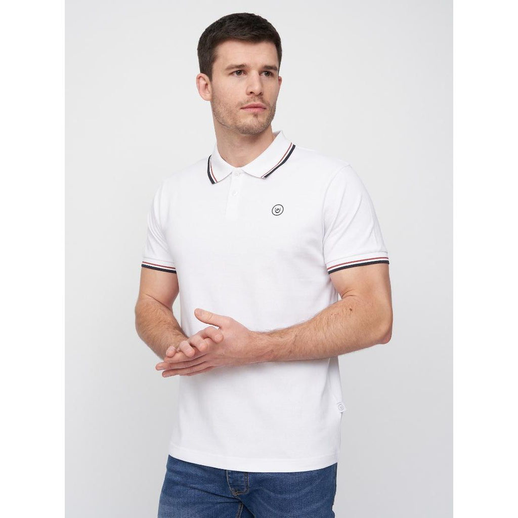 Duck & Cover Hendamore Polo Shirt - White/Red - Beales department store