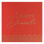 Red Happy Diwali Paper Napkins- 5 Inner Pack