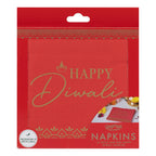 Red Happy Diwali Paper Napkins- 5 Inner Pack