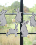 Hanging Bunnies with Honeycomb Tails - 5pk