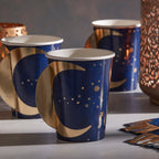 Navy & Gold Pop Out Moon Eid Paper Cups- 5 Inner Pack