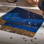 Navy & Gold Eid Mubarak Fringe Napkin- 5 Inner Pack