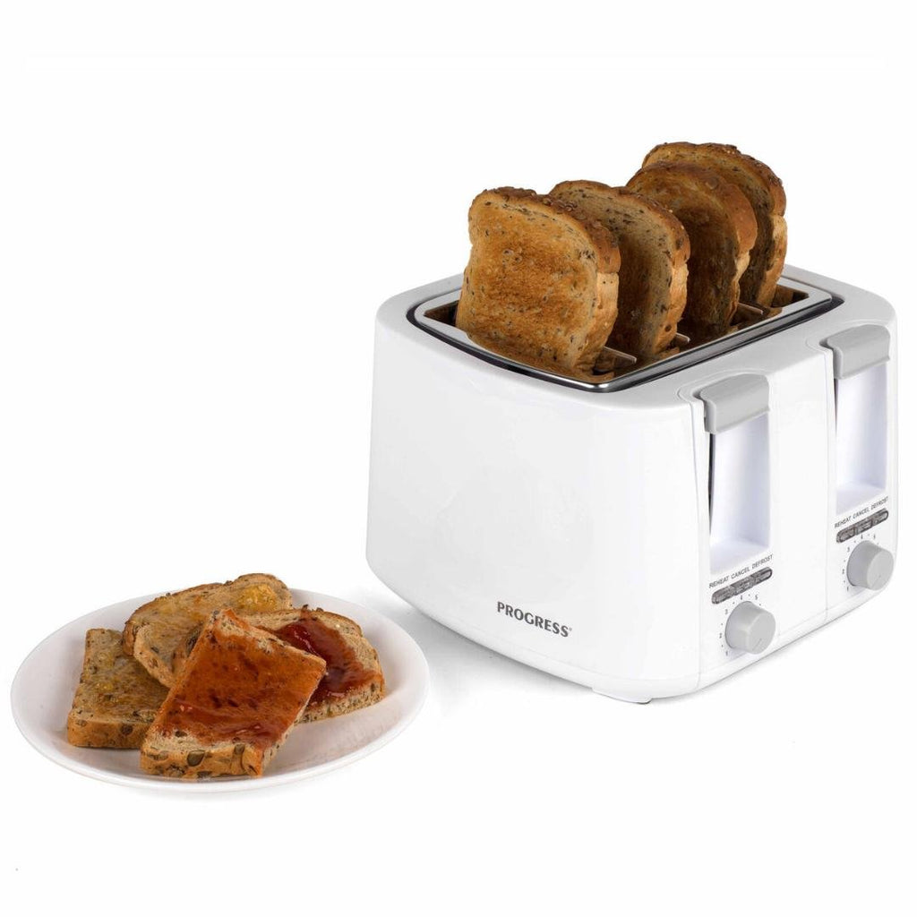 EK3394PF Progress 4 Slice Toaster White - Beales department store