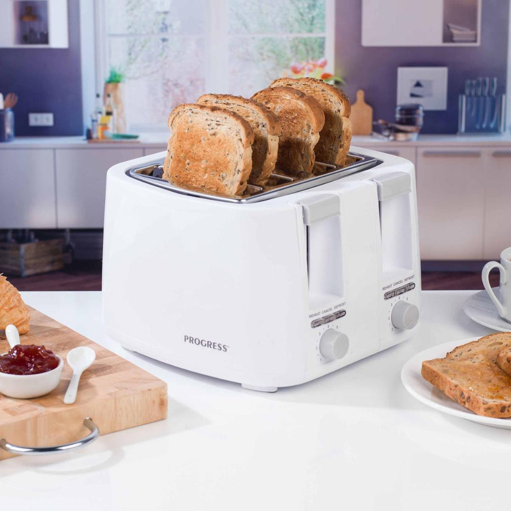 EK3394PF Progress 4 Slice Toaster White - Beales department store