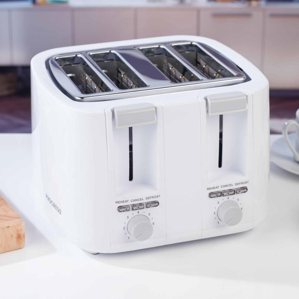 EK3394PF Progress 4 Slice Toaster White - Beales department store