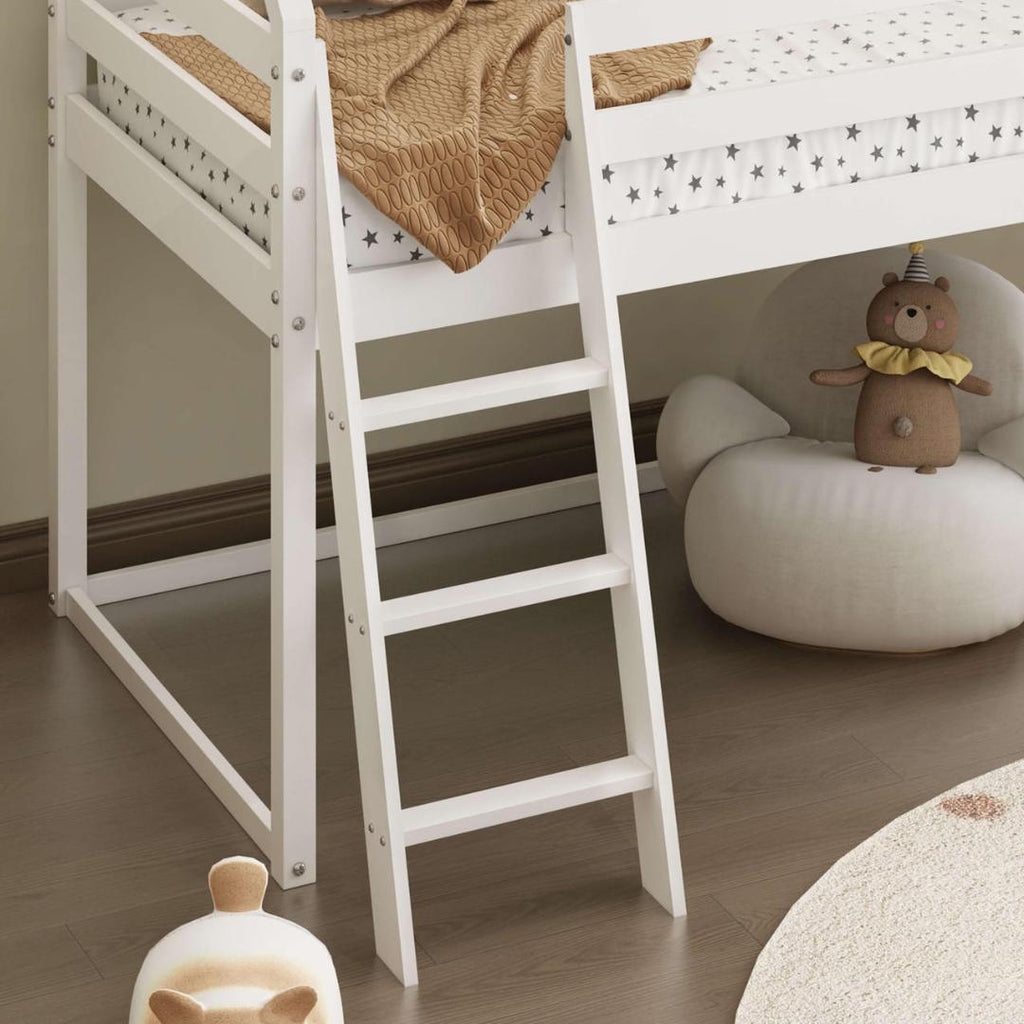 Eli Kids Mid Sleeper Cabin Loft Bed With Underbed Storage Space - White - Beales department store