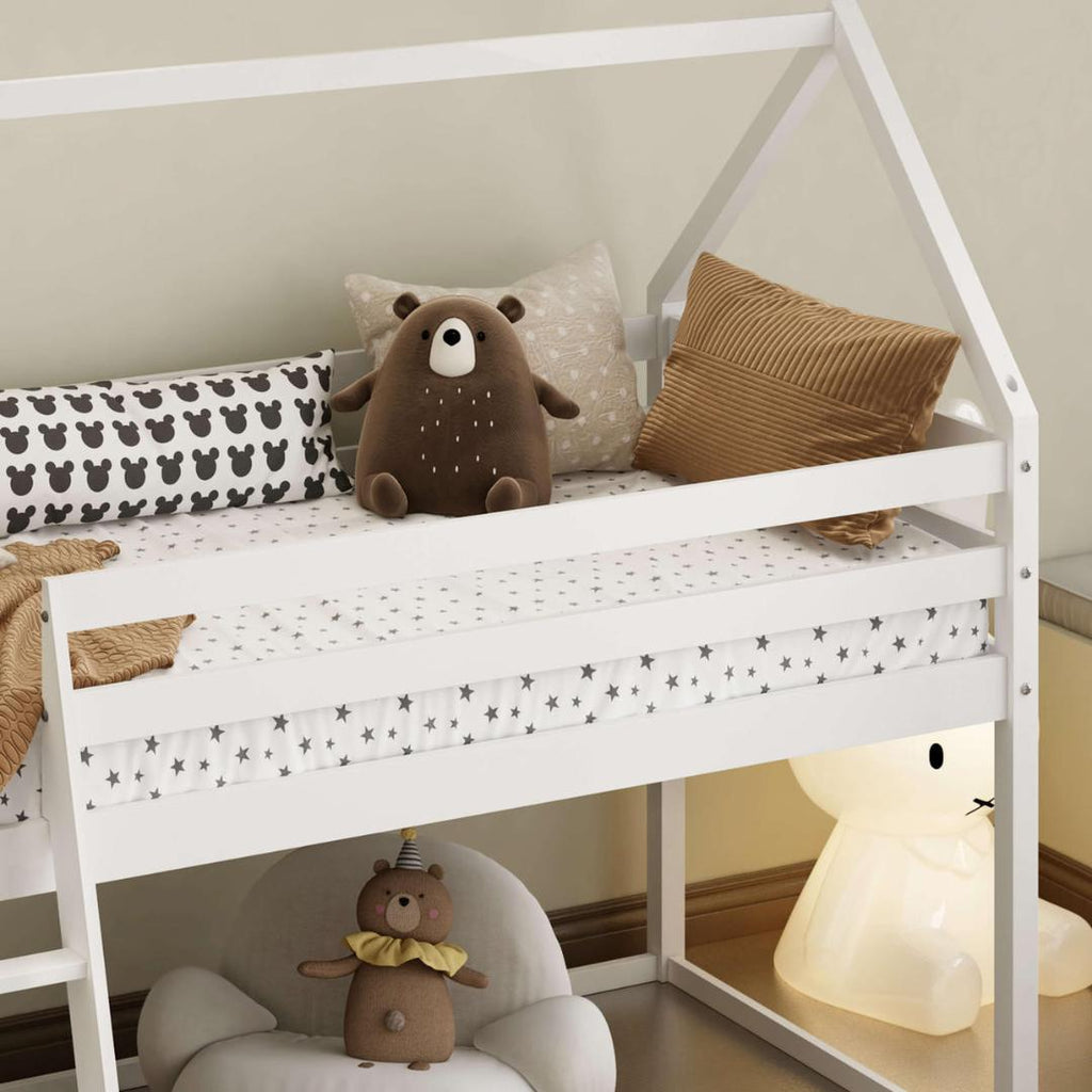 Eli Kids Mid Sleeper Cabin Loft Bed With Underbed Storage Space - White - Beales department store