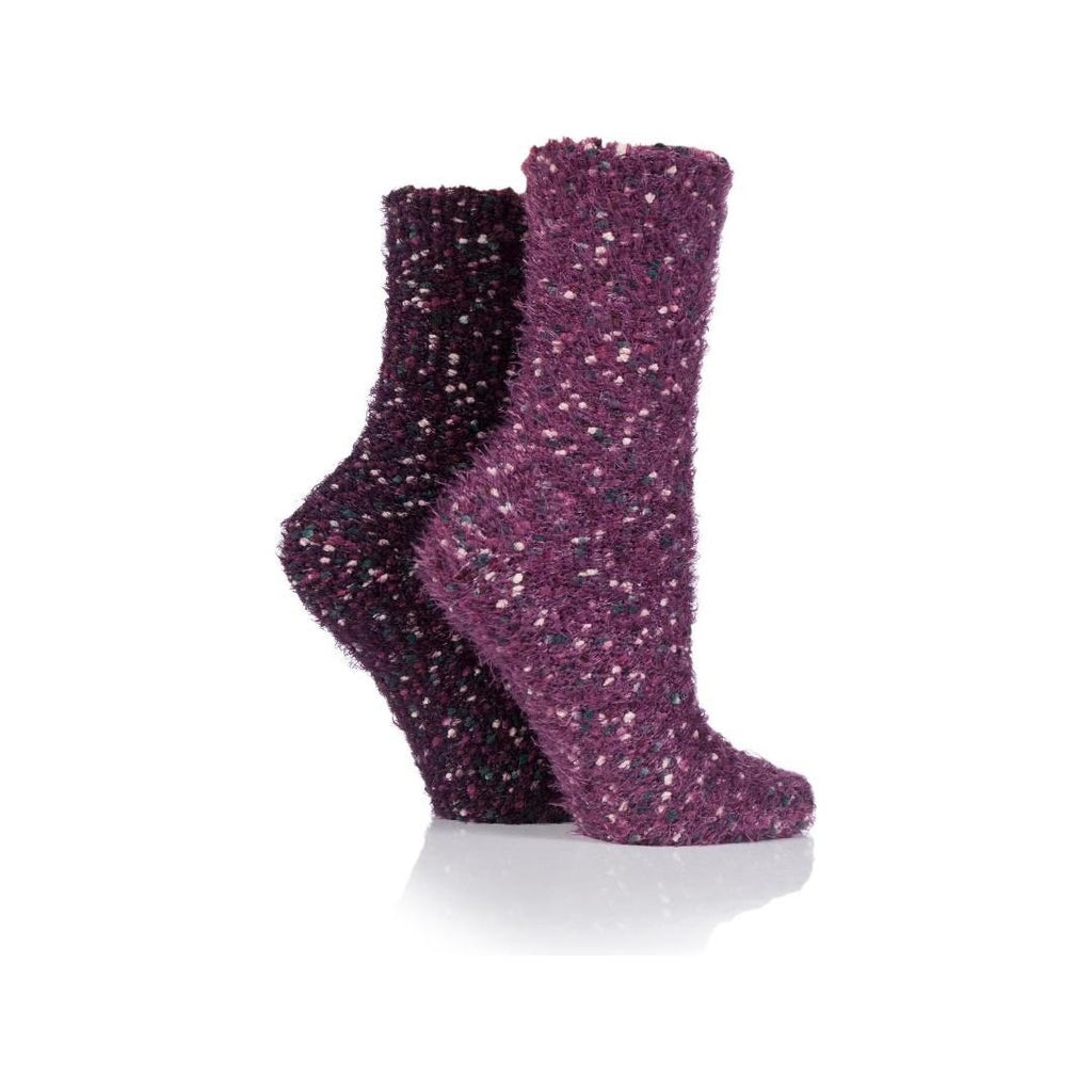 ELLE Ladies 2pr Elle Popcorn Feather Socks - Heather Rose - Beales department store
