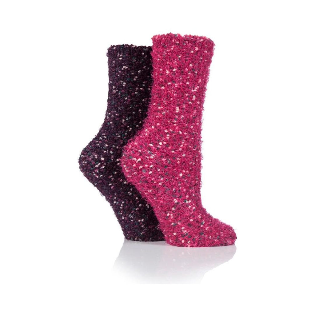 ELLE Ladies 2pr Elle Popcorn Feather Socks - Velvet Rose - Beales department store