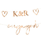 Customisable Rose Gold Engaged Bunting