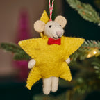 Felt Star Mouse Christmas Tree Decoration- 12 Inner Pack