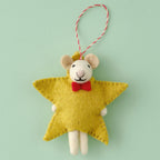 Felt Star Mouse Christmas Tree Decoration- 12 Inner Pack