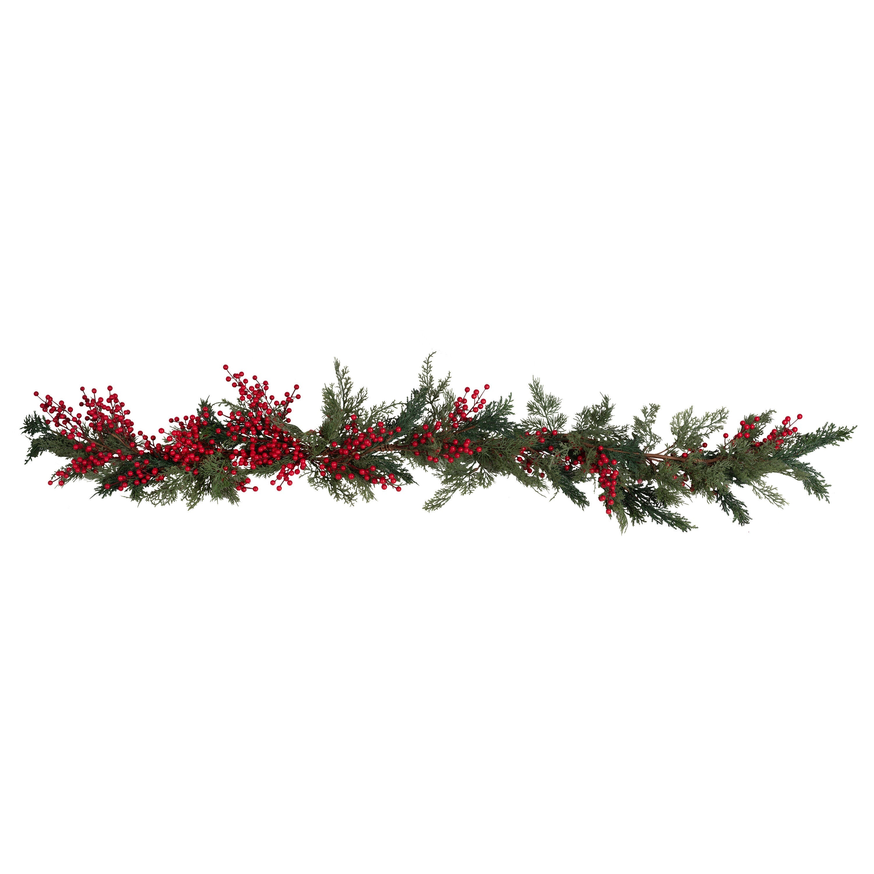 Red Berry Foliage Christmas Garland- 5 Inner Pack