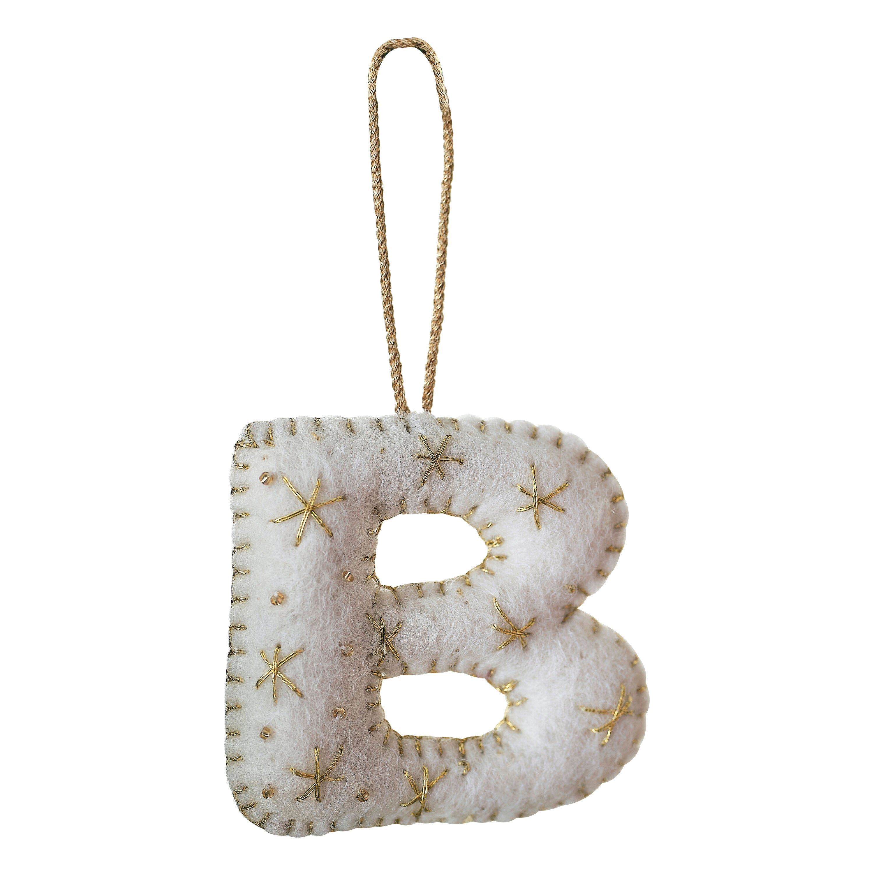 Alphabet Initial Embroidered Felt Christmas Tree Decoration