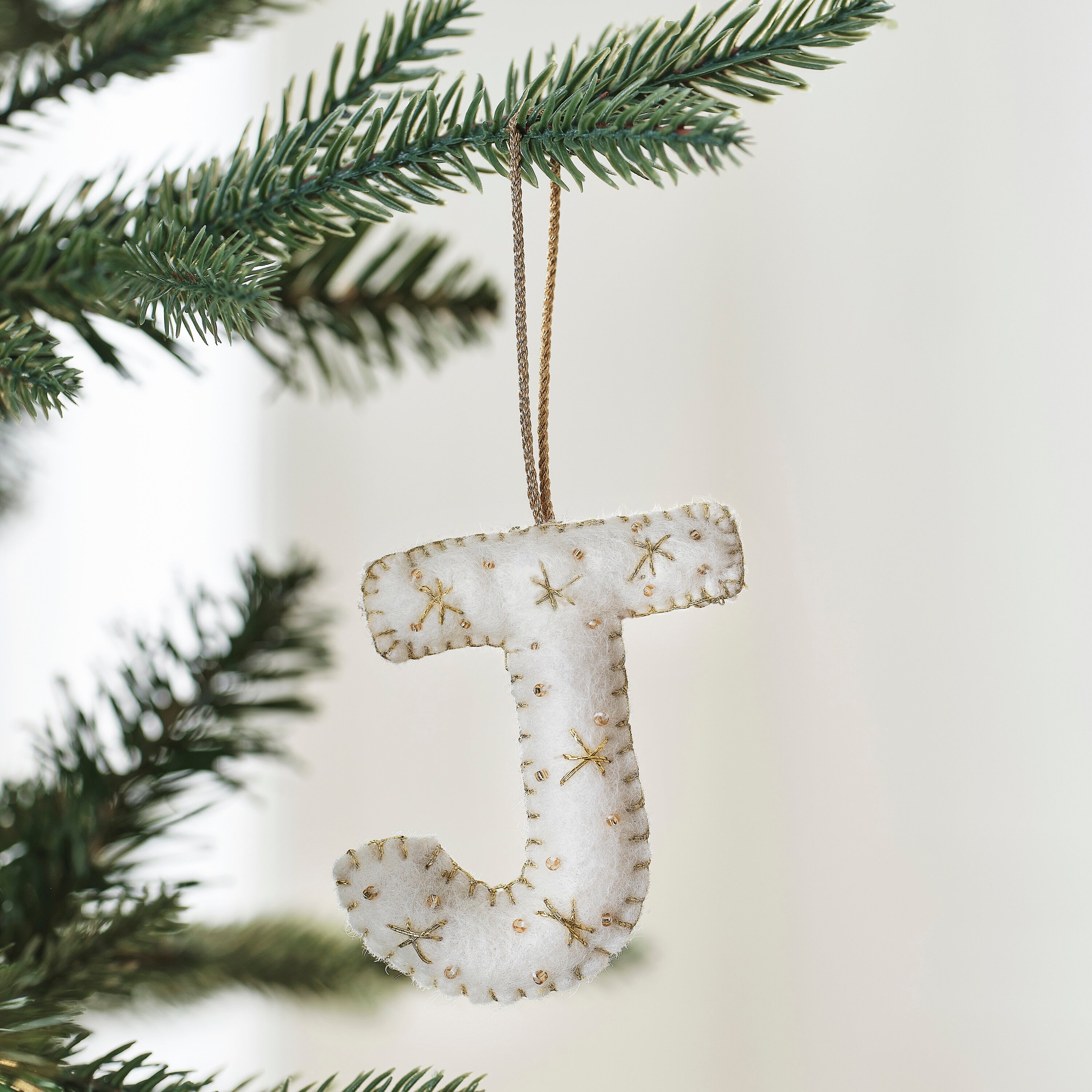 Alphabet Initial Embroidered Felt Christmas Tree Decoration