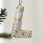 Alphabet Initial Embroidered Felt Christmas Tree Decoration