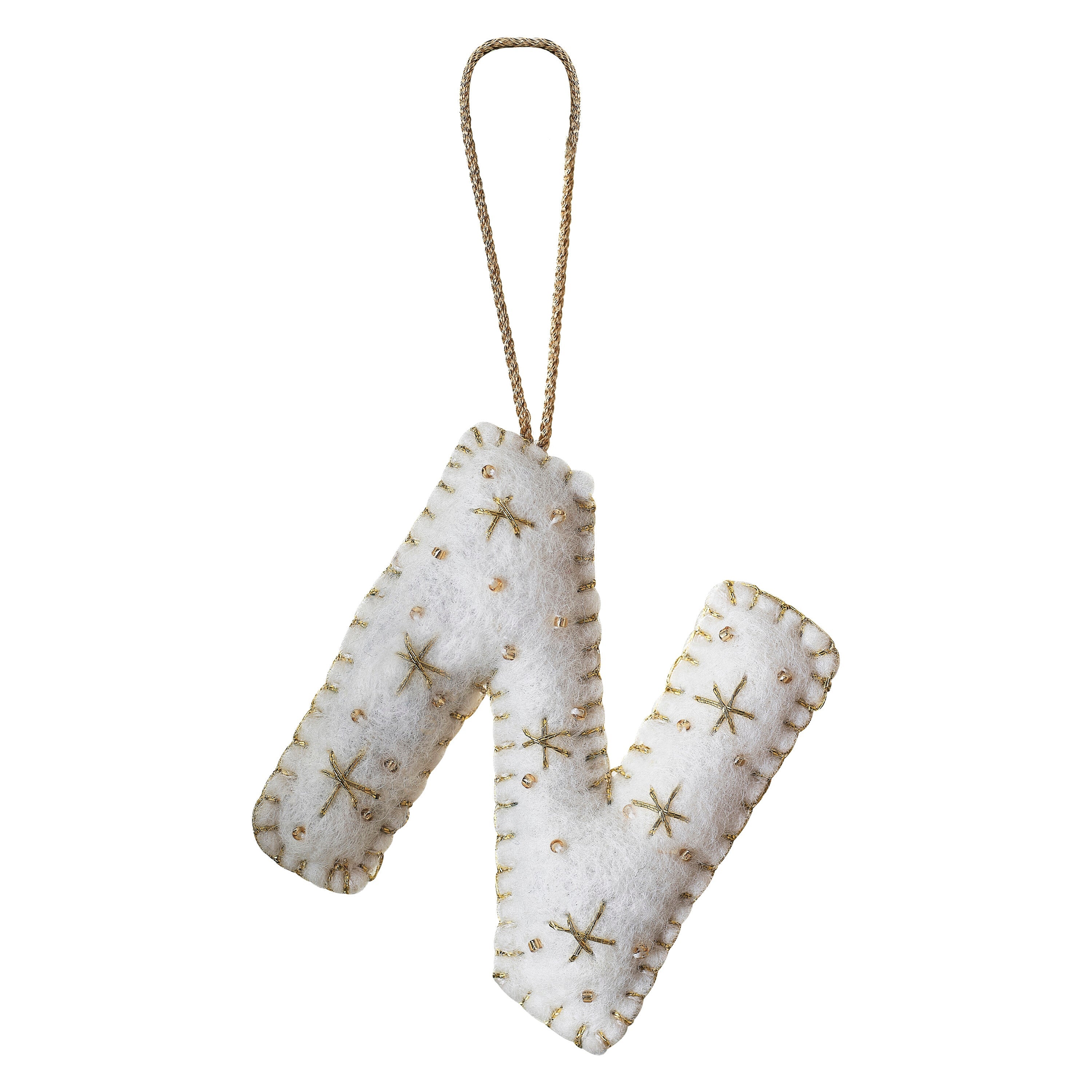 Alphabet Initial Embroidered Felt Christmas Tree Decoration