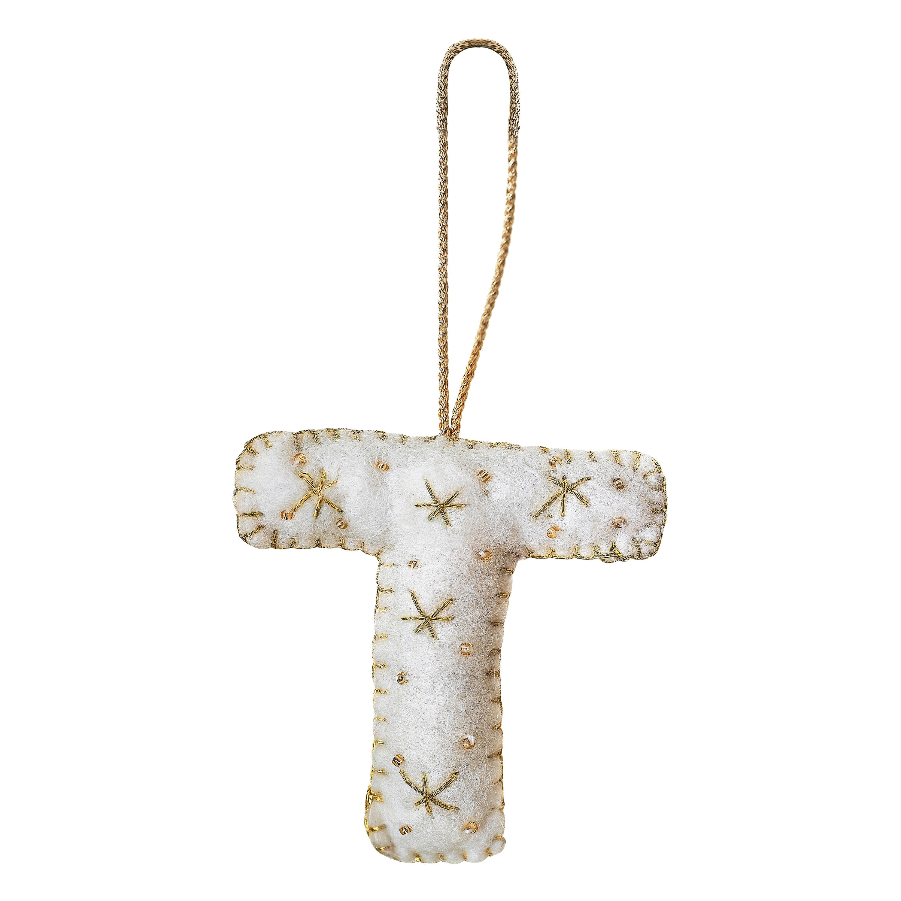 Alphabet Initial Embroidered Felt Christmas Tree Decoration