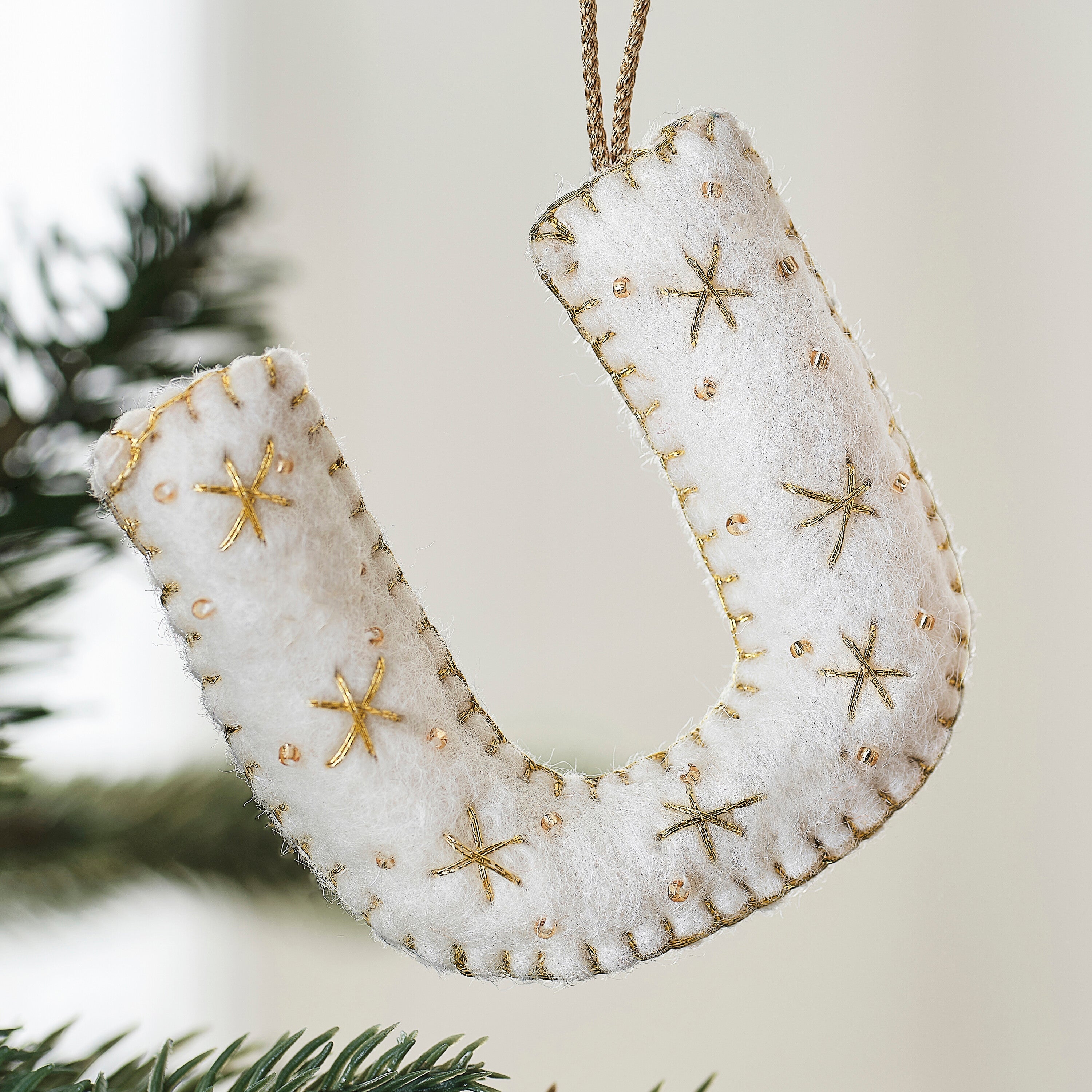 Alphabet Initial Embroidered Felt Christmas Tree Decoration