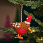 Felt Festive Robin Christmas Tree Decoration- 12 Inner Pack