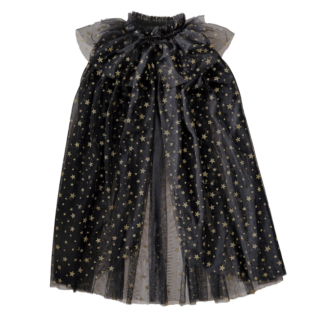 Black & Gold Star Witch Costume Cape