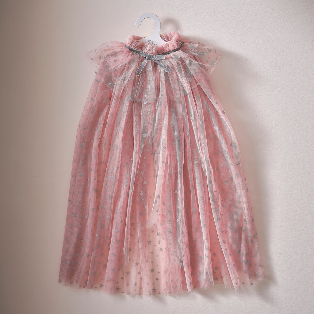 Pink & Silver Sparkle Fairy Princess Costume Cape