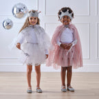 White & Silver Sparkle Fairy Princess Costume Cape- 4 Inner Pack