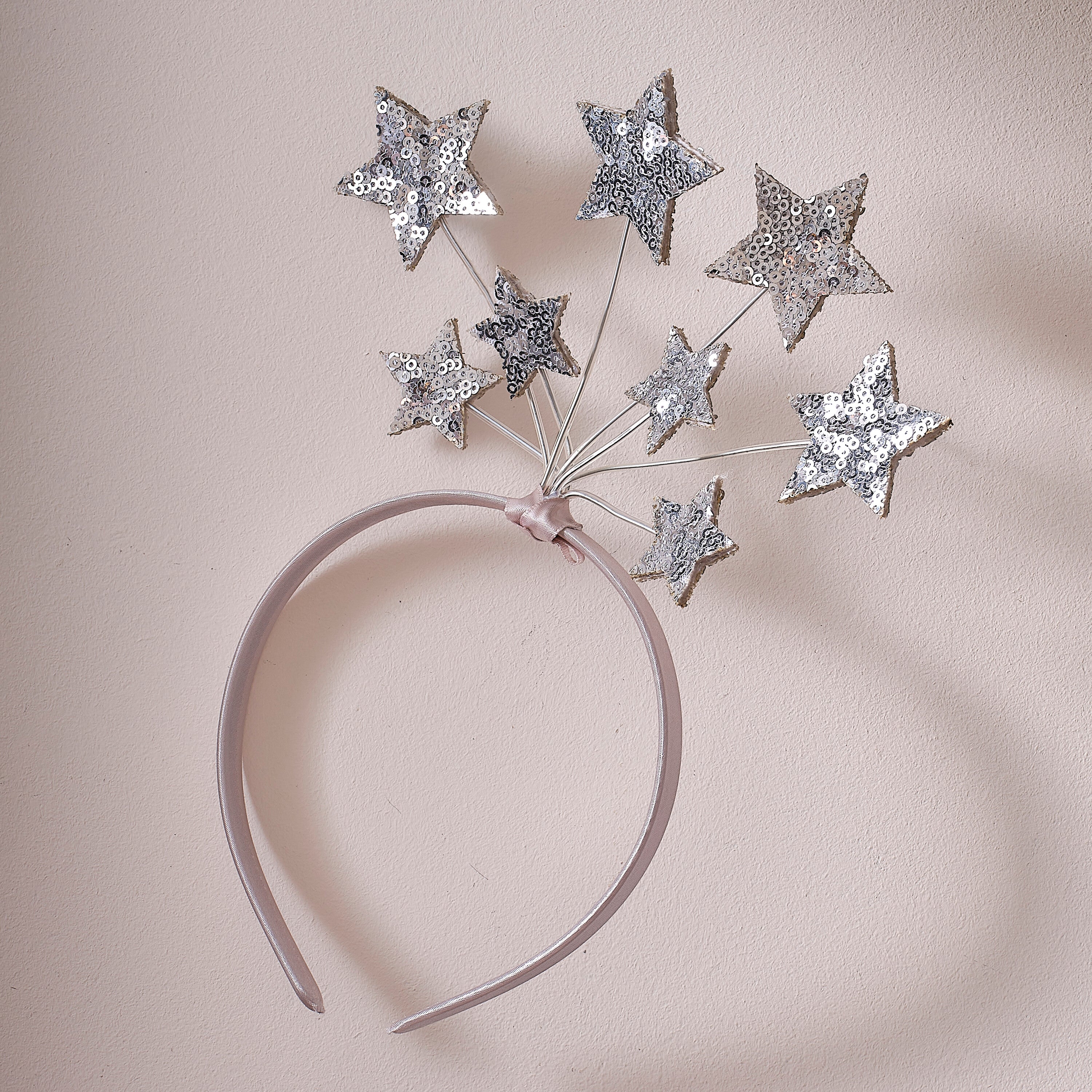 Pink & Silver Sequin Star Headband- 4 Inner Pack