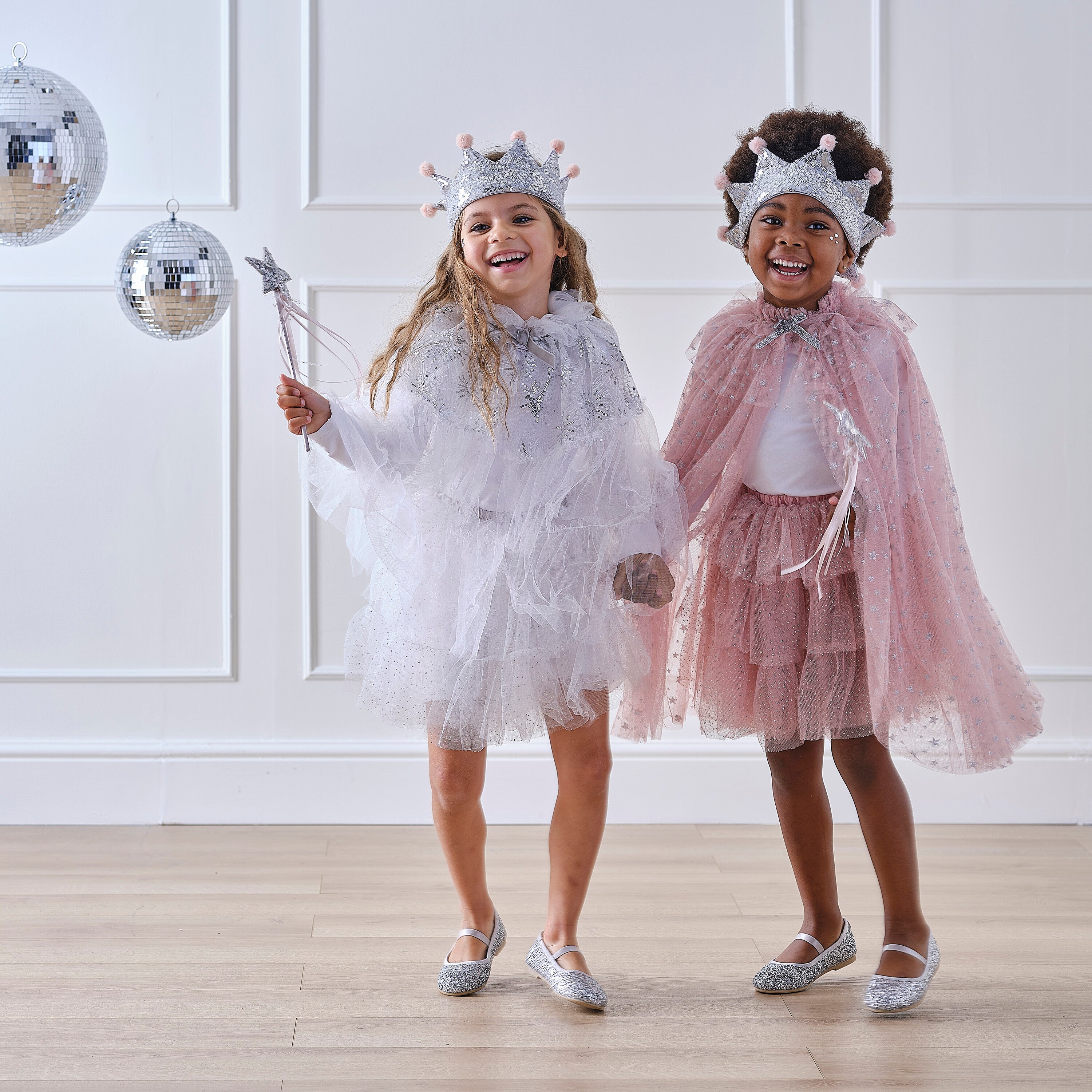 White & Silver Sparkle Fairy Princess Costume Tutu- 4 Inner Pack