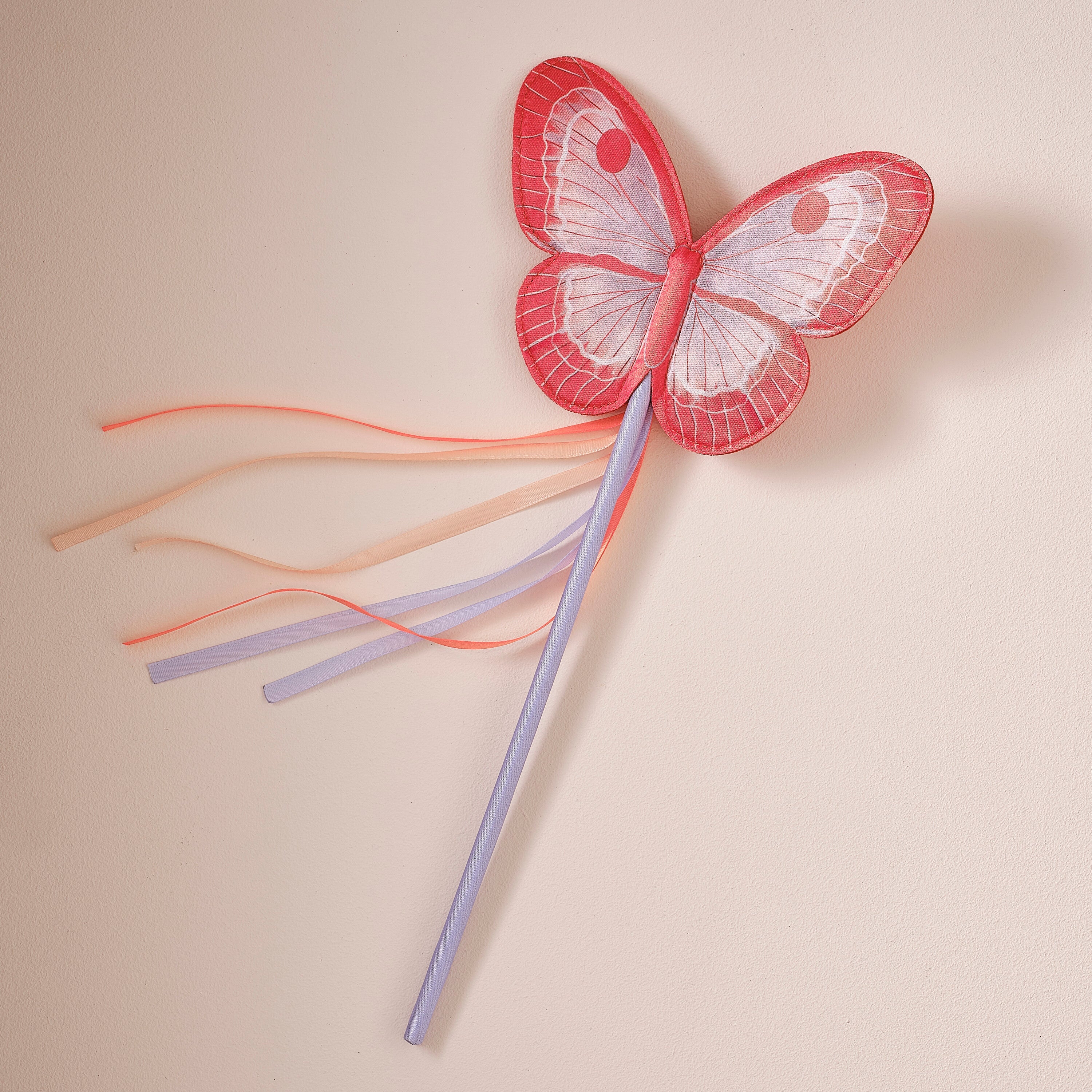 Red and Lilac Butterfly Wand